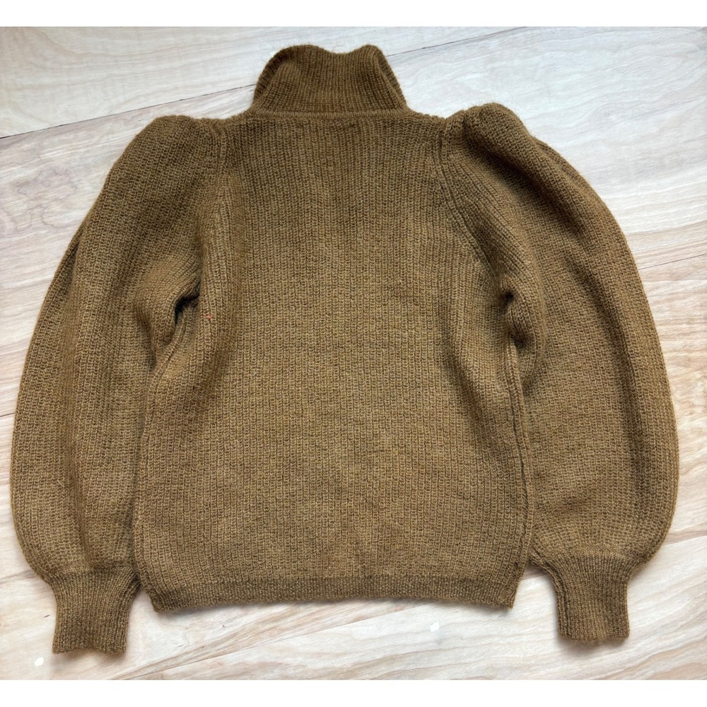 Ba&sh Tilte Jumper Brown Mohair Wool Puff Sleeve Peter Pan Collar Sweater XS Lux - Picture 9 of 12